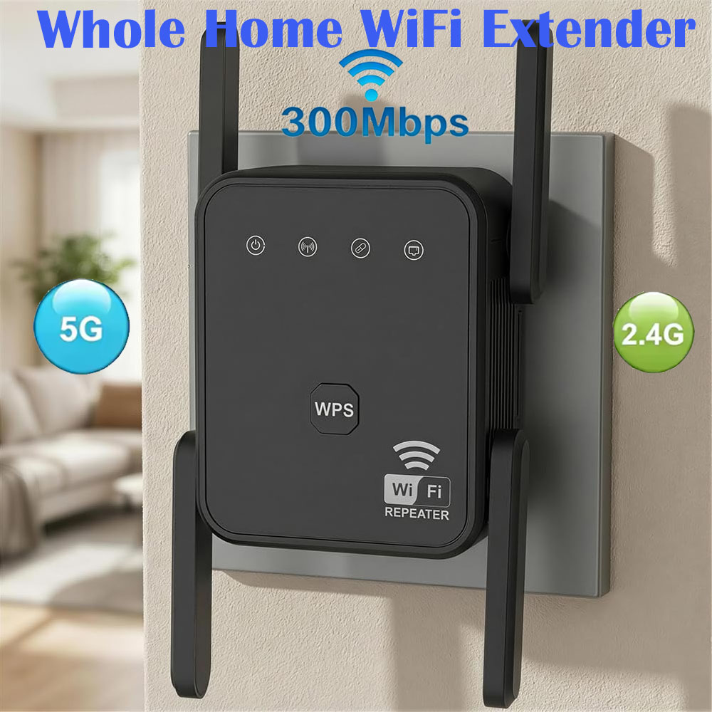 Home Security Network - Novo Repetidor WiFi 2026 300Mbps 2.4GHz