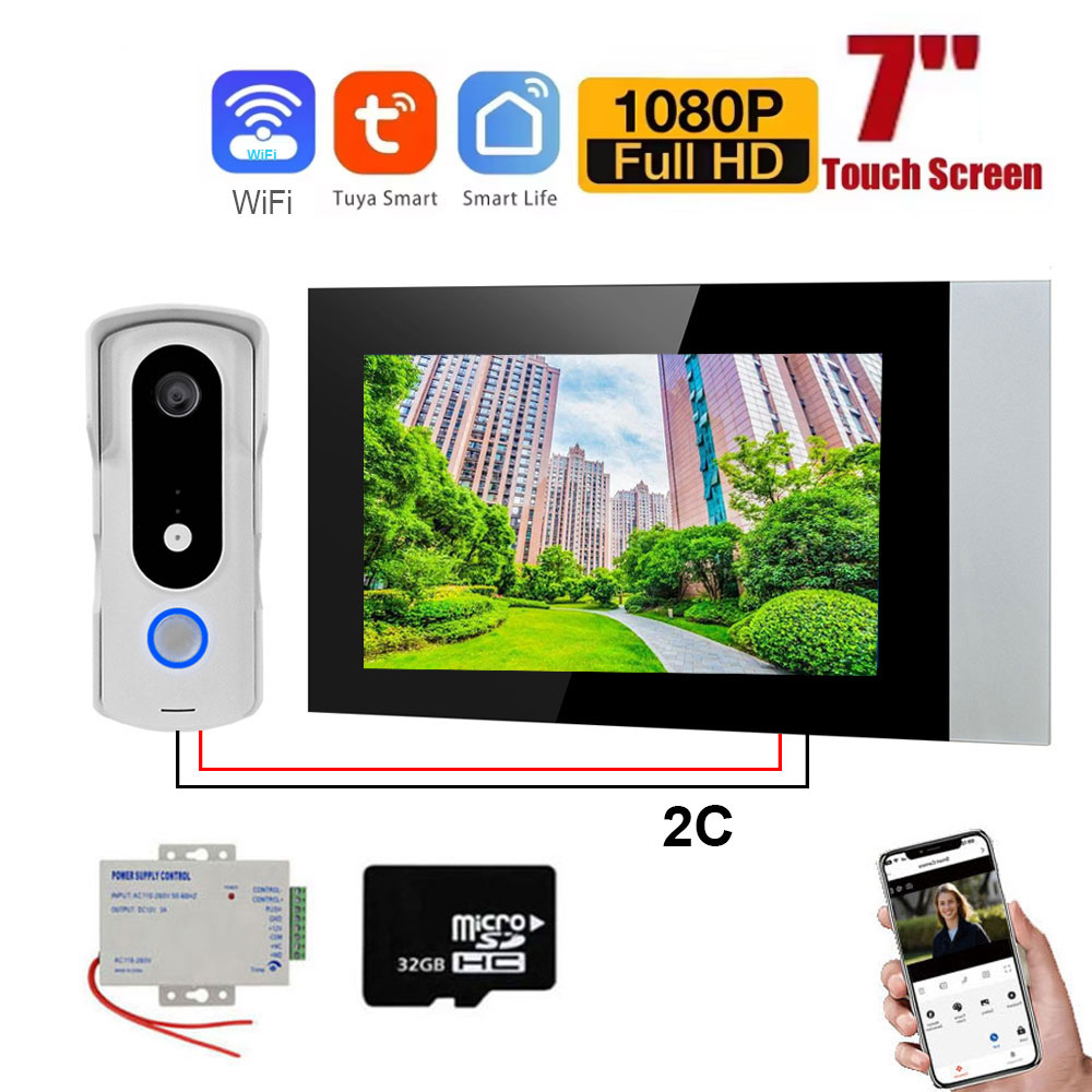 Home Security Cameras Uk - 2 fios casa inteligente tuya wifi