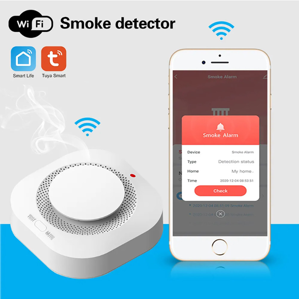 Home Security Monitoring System - Detector de Fumaça Inteligente Tuya Zigbee