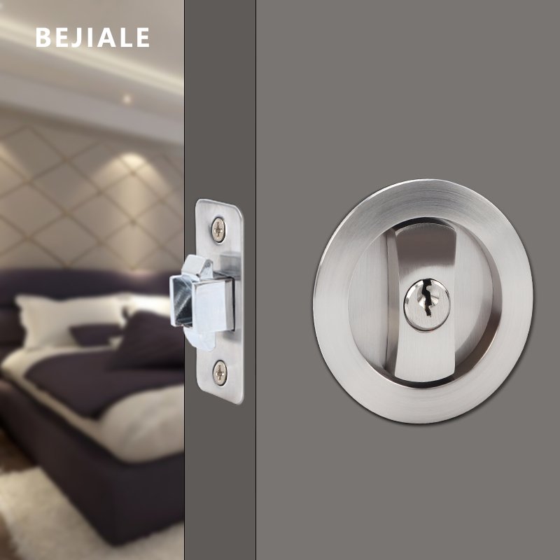 Home Security Locks - Fechadura de porta deslizante preta, banheiro,