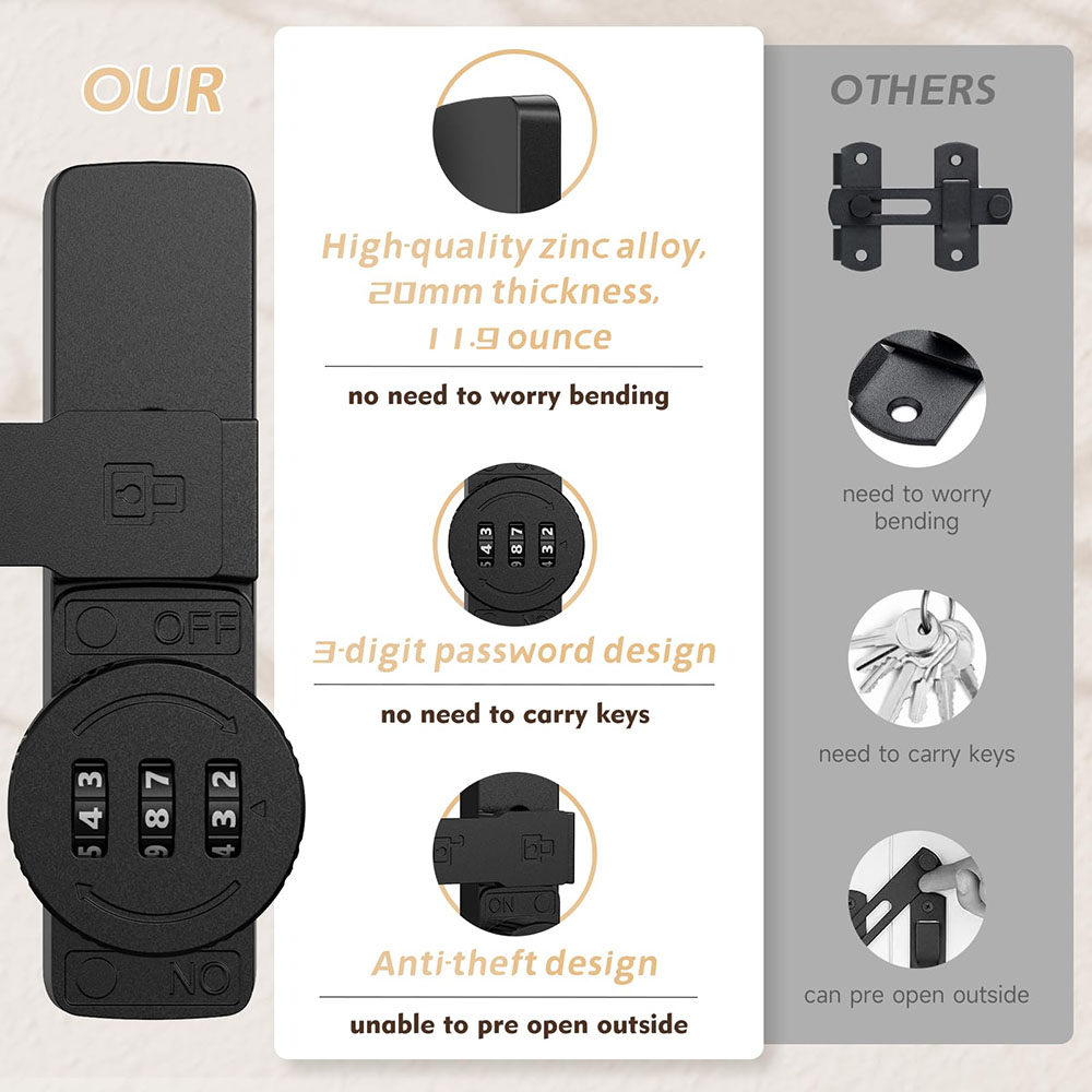 Fechadura de porta de celeiro  - Home Security Locks avaliação e preço