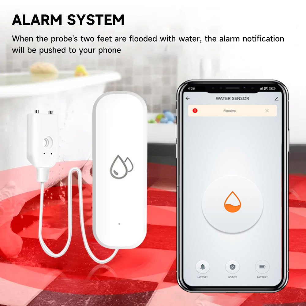Zigbee sensor de água alarme d - Home Security App avaliação e preço
