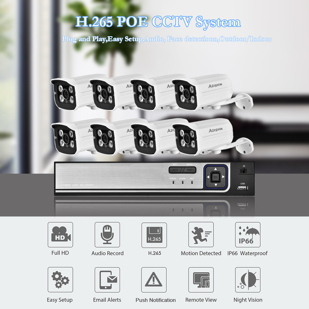 Kit POE NVR para Vigilância ao - Home Security Video Recording Systems avaliação e preço