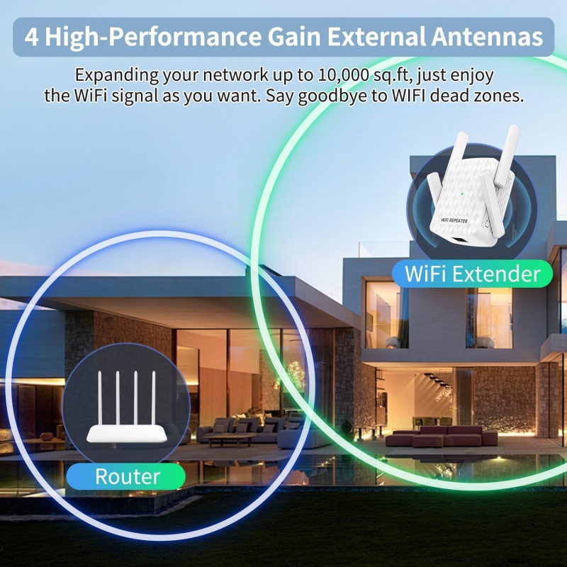Extensor wi-fi sem fio, 1200mb - Home Security Network avaliação e preço