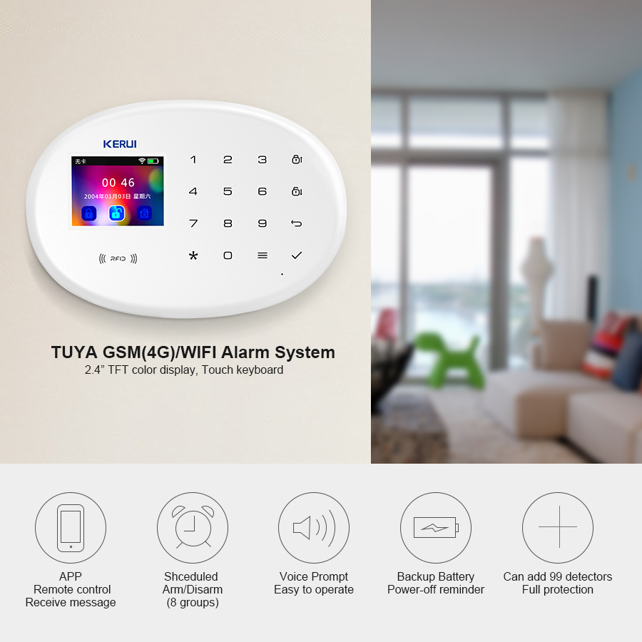 Kerui w202 wifi gsm kit sistem - Home Security Technician avaliação e preço