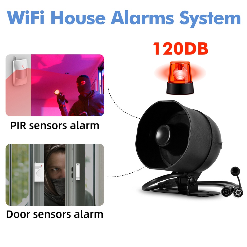 Kerui 120db sirene sistema de  - Home Security Technician avaliação e preço