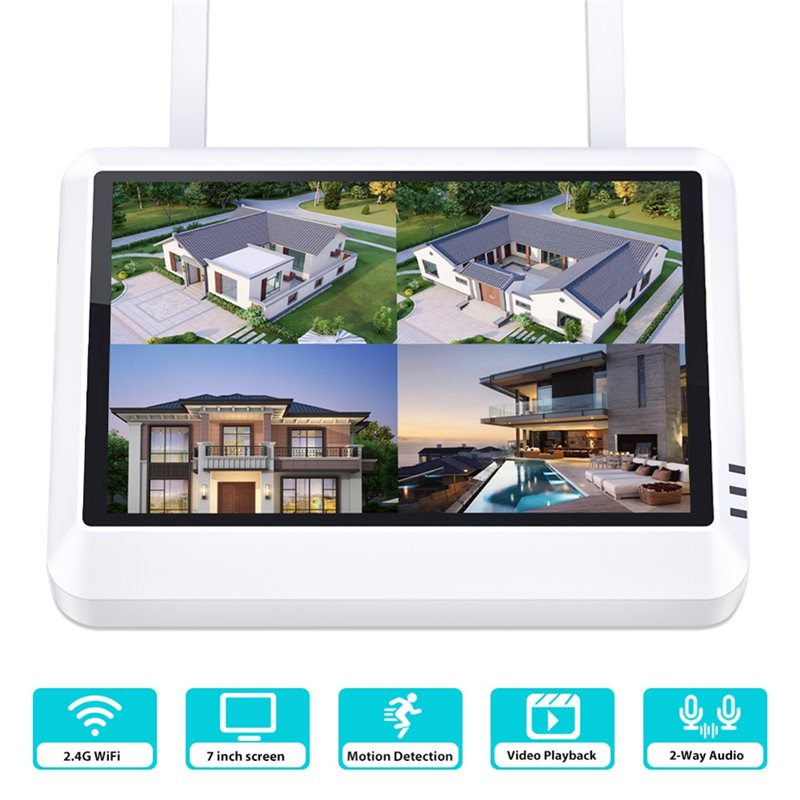 Monitor LCD sem fio B44C de 8  - Home Security Video Recording Systems avaliação e preço